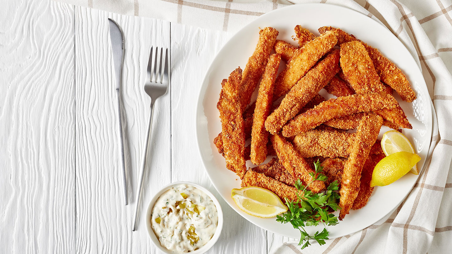 Fish sticks on a plate