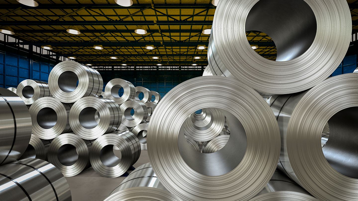 rolls of metal sheets